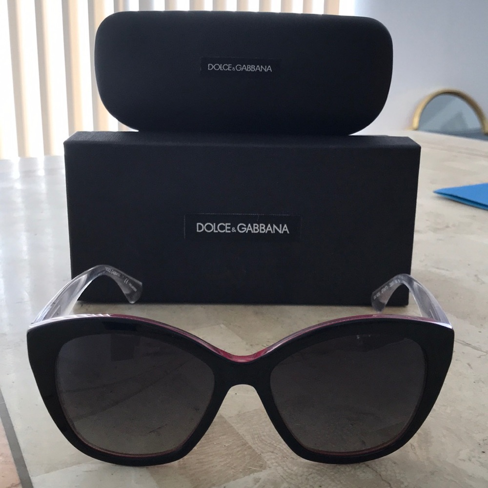 Dolce & Gabbana pink black clear cat eye sunnies